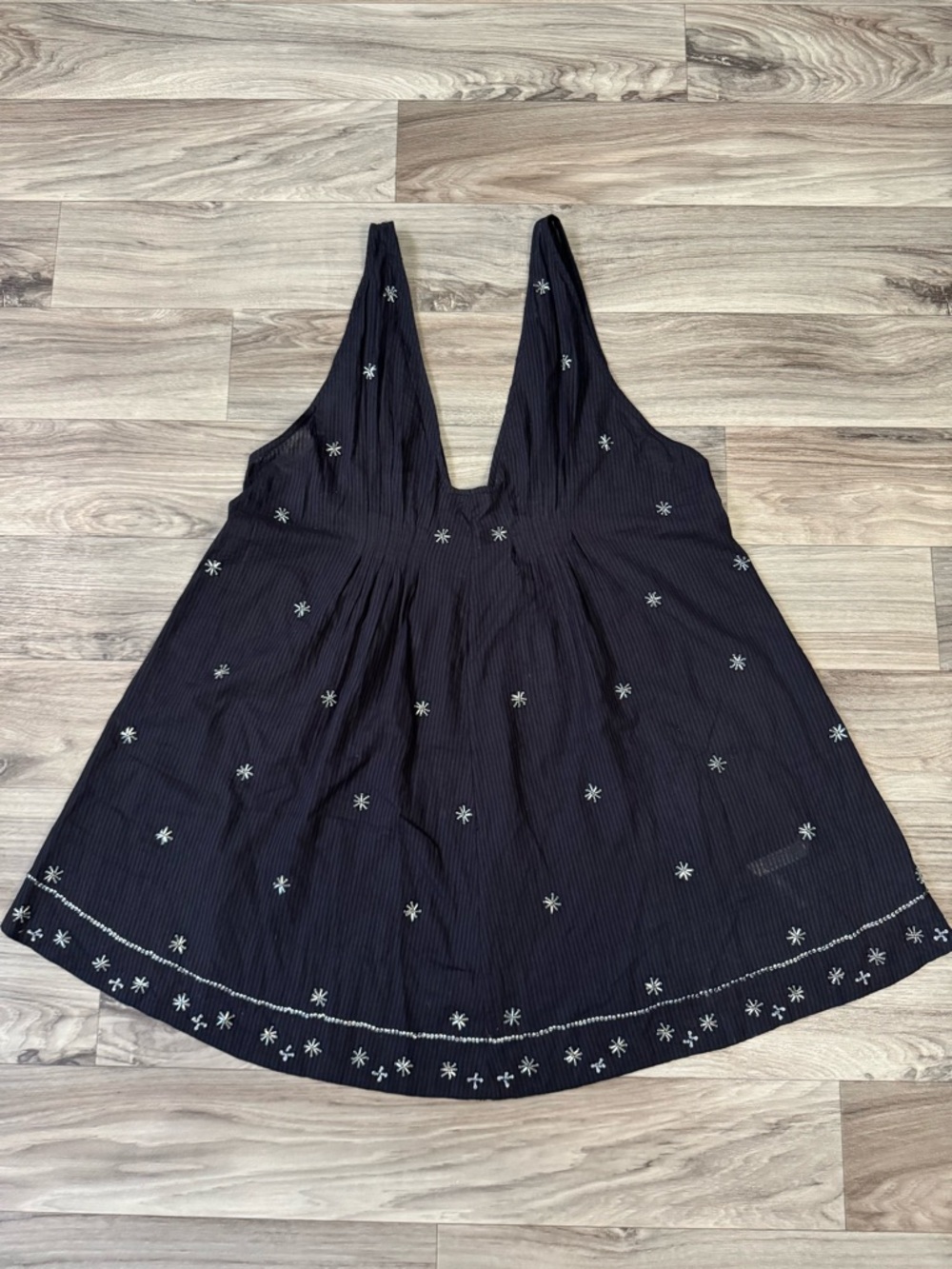 Free People Crushin' On You Embellished Beaded Mini Dress in Black Size Small